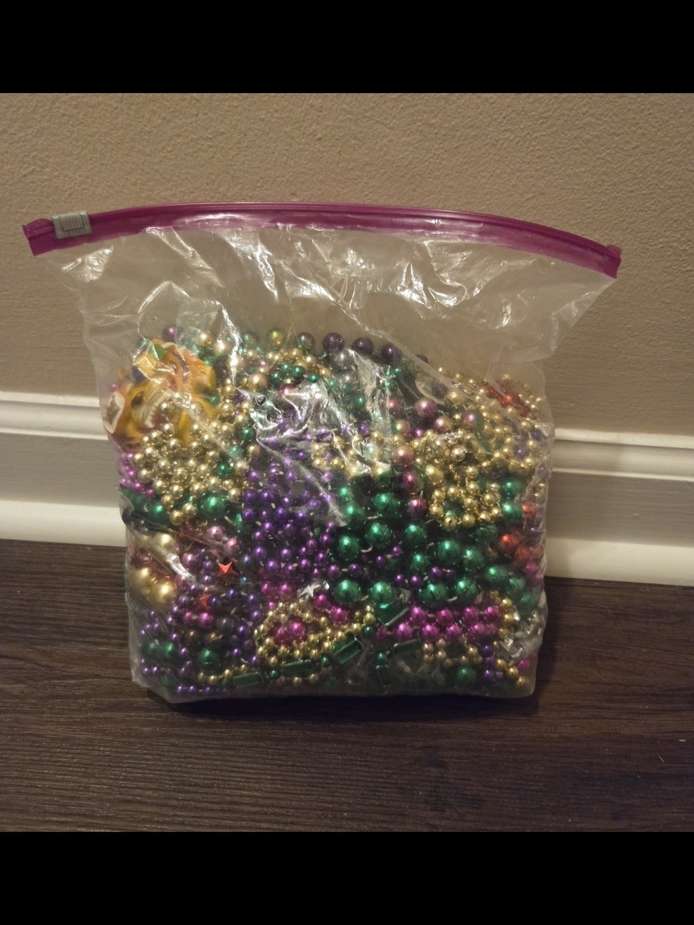 Mardi Gras Bead Necklace Lot - Full Bag